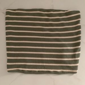 Light Army Green, Pink, and White Striped Tube top
